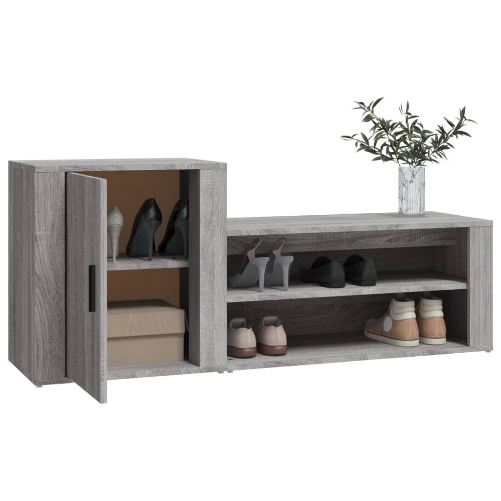 vidaXL Παπουτσοθήκη Γκρι Sonoma 130x35x54 εκ. από Επεξεργασμένο Ξύλο