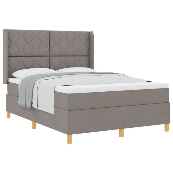 vidaXL &Kappa;&rho;&epsilon;&beta;ά&tau;&iota; &mu;&epsilon; &epsilon;&lambda;&alpha;&tau;ή&rho;&iota;&alpha; &mu;&epsilon; &sigma;&tau;&rho;ώ&mu;&alpha; Taupe 160 x 200 cm ύ&phi;&alpha;&sigma;&mu;&alpha;