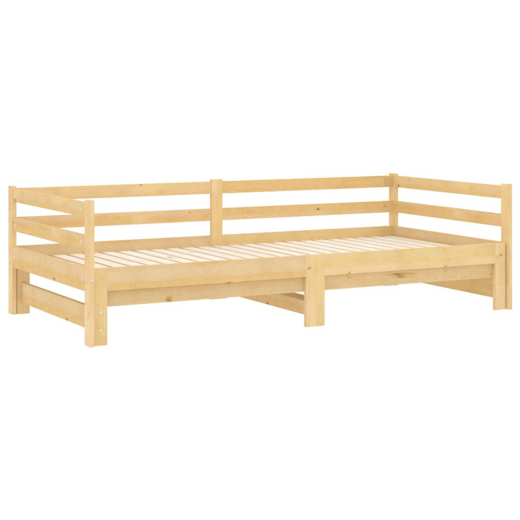vidaXL Καναπές Κρεβάτι Συρόμενος 2x(90x200) εκ. από Μασίφ Ξύλο Πεύκου