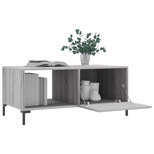 vidaXL Τραπεζάκι Σαλονιού Γκρι Sonoma 90x50x40 εκ. Επεξεργασμένο Ξύλο