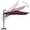 vidaXL Ρώμη Ομπρέλα με φώτα λωρίδας LED Κόκκινο 286 x 285 x 270 εκ