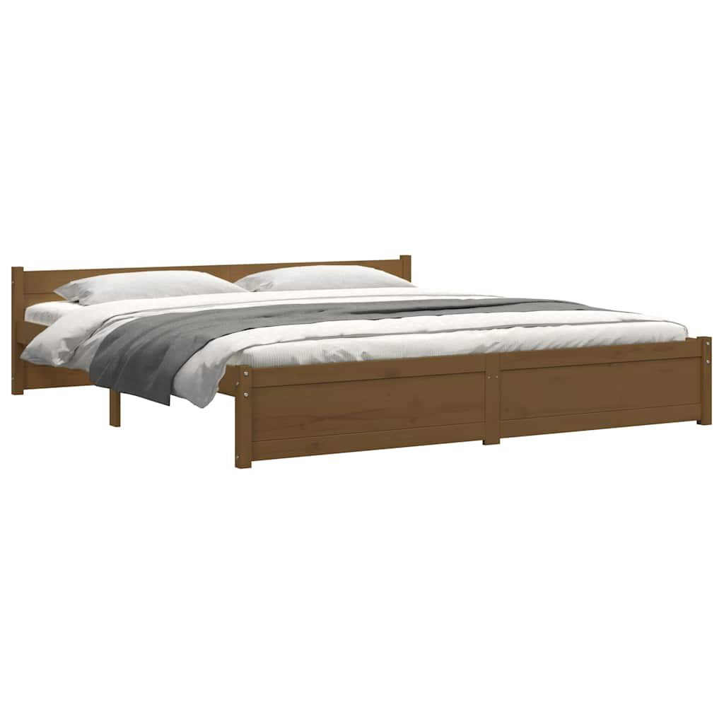 vidaXL Πλαίσιο Κρεβατιού Μελί 180 x 200 εκ. Μασίφ Ξύλο Super King