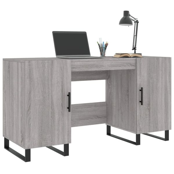 vidaXL Γραφείο Γκρι Sonoma 140 x 50 x 75 εκ. από Επεξεργασμένο Ξύλο