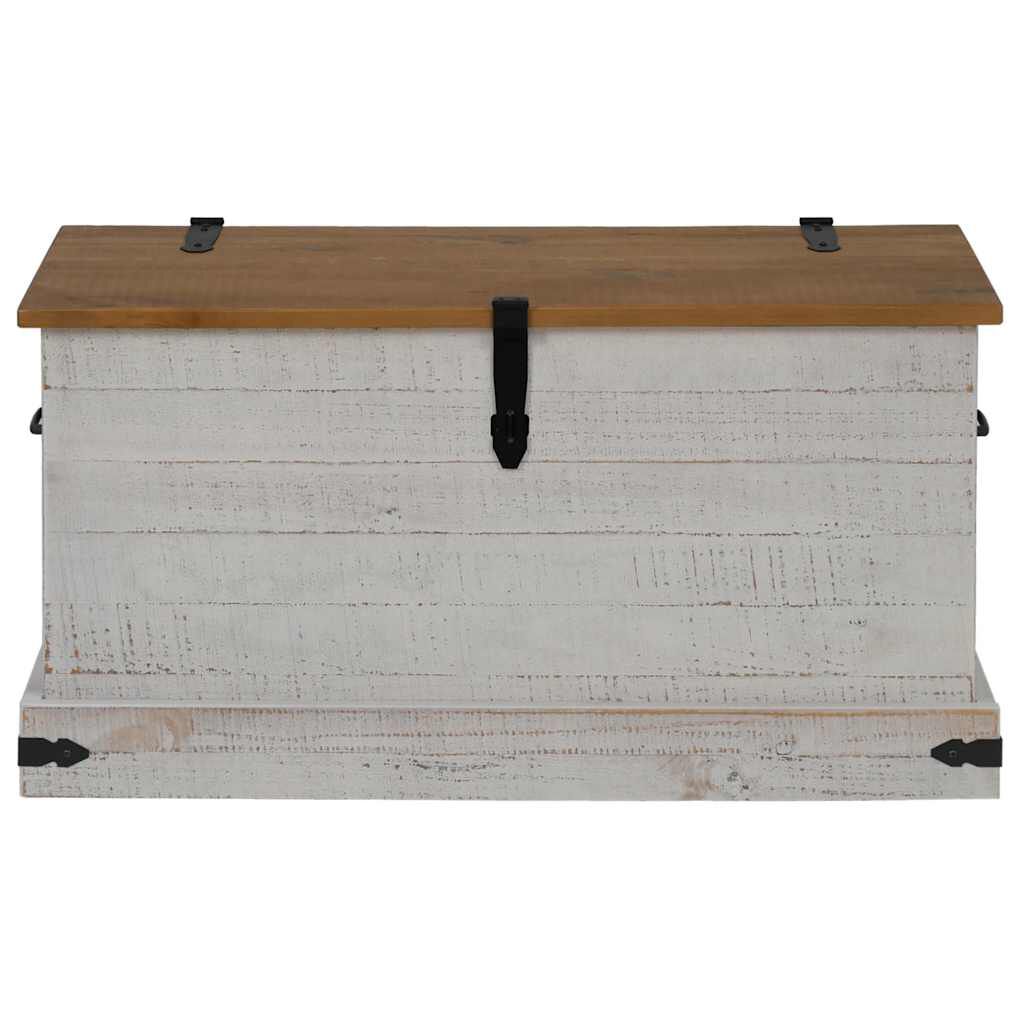 vidaXL Σεντούκι αποθήκευσης HALDEN Λευκό 91x48x47 cm Στερεό ξύλο πεύκο