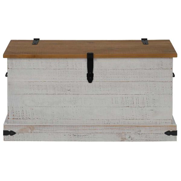 vidaXL Σεντούκι αποθήκευσης HALDEN Λευκό 91x48x47 cm Στερεό ξύλο πεύκο