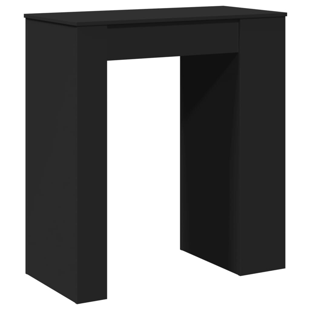 vidaXL Τραπέζι Μπαρ με Ράφια Μαύρο 95x47x103,5 εκ. Επεξεργ. Ξύλο