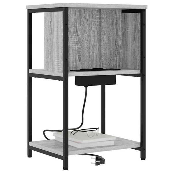 vidaXL Κομοδίνο Γκρι sonoma 38 x 31 x 61 εκ Επεξεργασμένο ξύλο