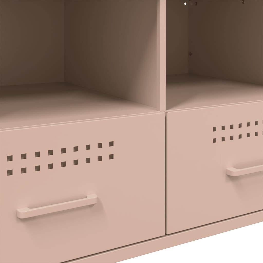 vidaXL Έπιπλα Τηλεόρασης 2 τεμ. Ροζ 68x39x50,5 εκ. από Χάλυβα