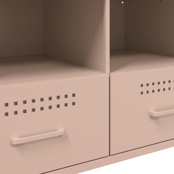 vidaXL Έπιπλα Τηλεόρασης 2 τεμ. Ροζ 68x39x50,5 εκ. από Χάλυβα