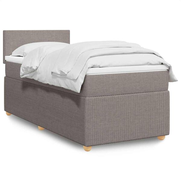 vidaXL &Kappa;&rho;&epsilon;&beta;ά&tau;&iota; Boxspring &mu;&epsilon; &Sigma;&tau;&rho;ώ&mu;&alpha; Taupe 90x200 &epsilon;&kappa;. &Upsilon;&phi;&alpha;&sigma;&mu;ά&tau;&iota;&nu;&omicron;