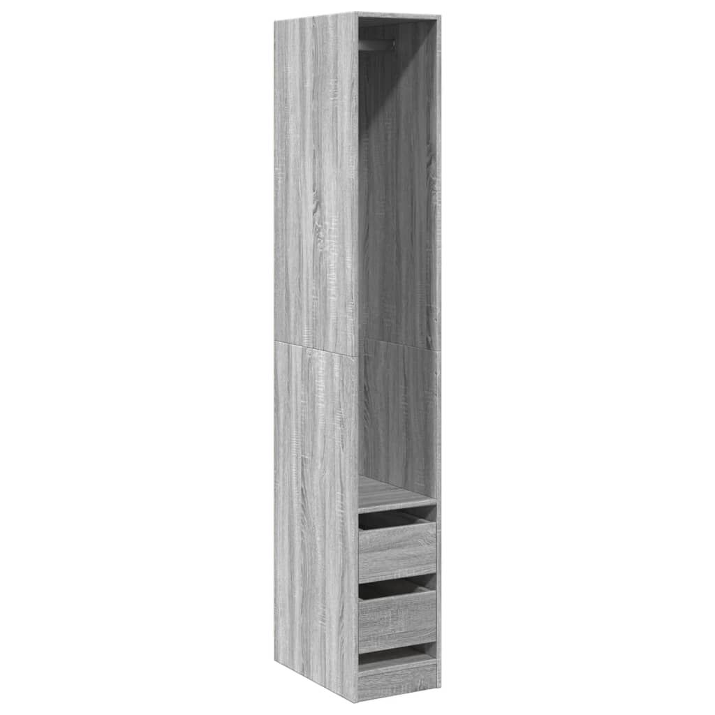 vidaXL Ντουλάπα Γκρι Sonoma 30x50x200 εκ. από Επεξεργασμένο Ξύλο