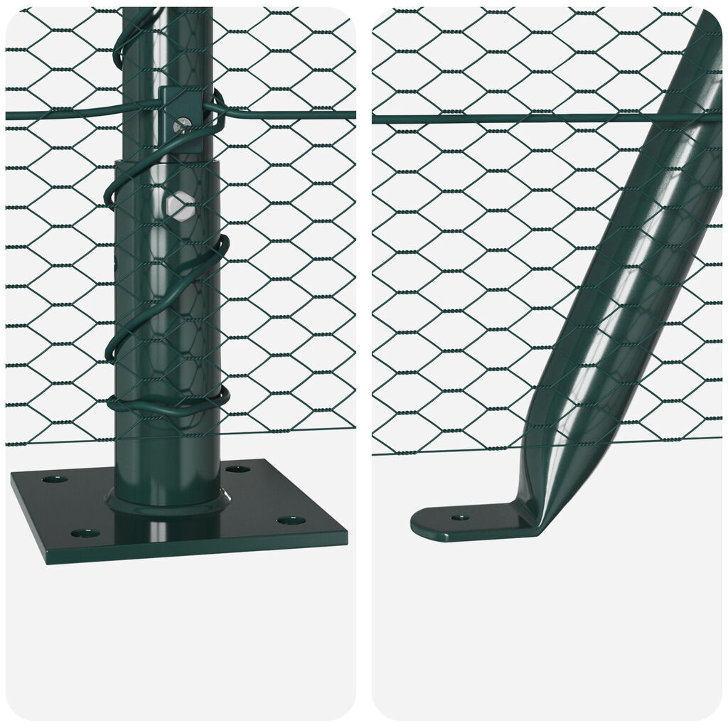 vidaXL Σετ Φράχτη Σετ 2 Πράσινο Μέταλλο, PVC 25 x 1.5 μ Ανθεκτικό