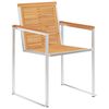 vidaXL Καρέκλες Κήπου 2 τεμ. από Μασίφ Ξύλο Teak/Ατσάλι με Μαξιλάρια