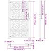 vidaXL Πόρτα Κήπου Μαύρη με Σχέδιο από Ατσάλινο Φύλλο 100x175 εκ.
