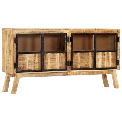 vidaXL Μπουφές Καφέ/Μαύρο 160x30x80 εκ. Μασίφ Ακατέργαστο Ξύλο Μάνγκο