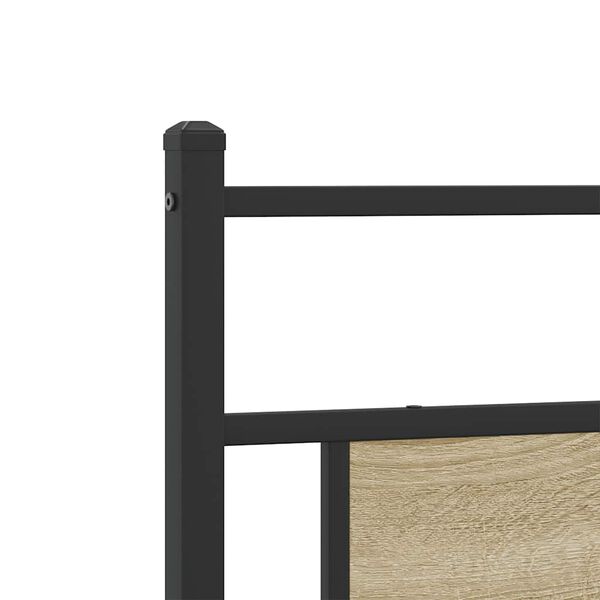 vidaXL Σκελετός Κρεβ. Χωρίς Στρώμα Sonoma Δρυς 193x203 εκ. Μεταλλικό
