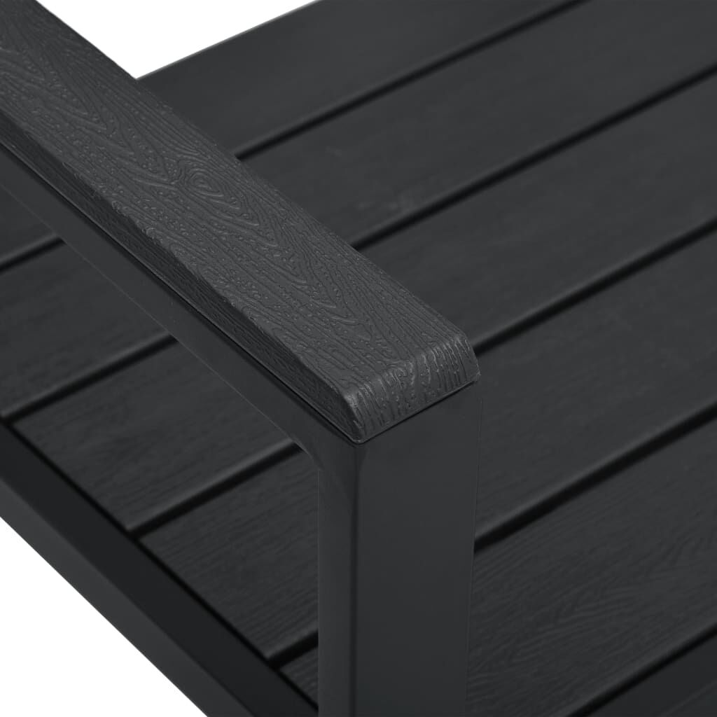 vidaXL Παγκάκι Κήπου Μαύρο με Όψη Ξύλου 120 εκ. από HDPE