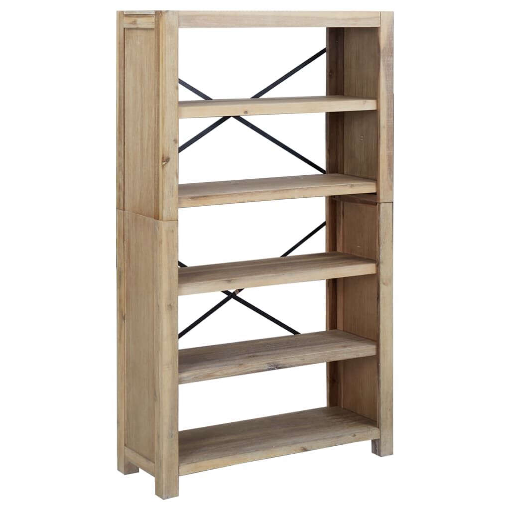 vidaXL Βιβλιοθήκη με 5 Επίπεδα 80 x 30 x 140 εκ. Μασίφ Ξύλο Ακακίας