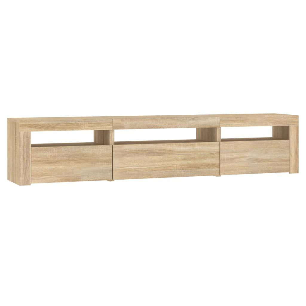 vidaXL Έπιπλο Τηλεόρασης με LED Sonoma Δρυς 195x35x40 εκ.