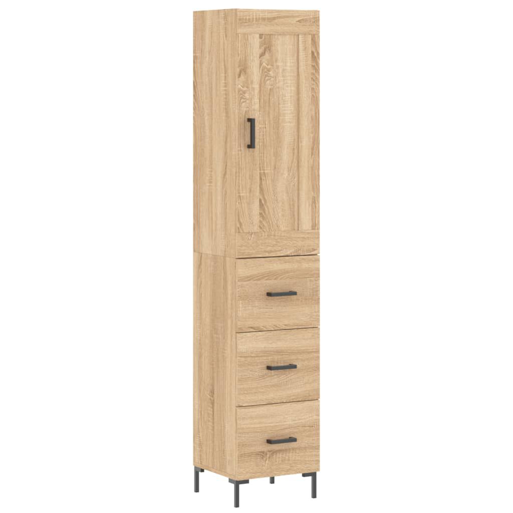 vidaXL Μπουφές Sonoma δρυς 34,5 x 34 x 180 εκ. από Επεξεργασμένο Ξύλο