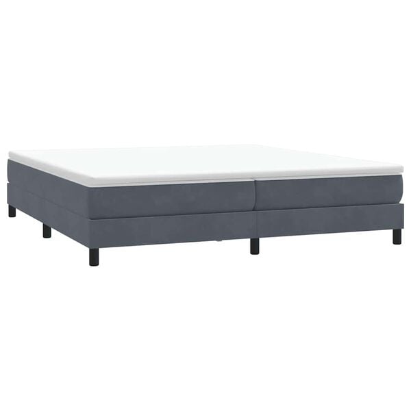 vidaXL Κρεβάτι Boxspring χωρίς Στρώμα Σκούρο Γκρι 200x210 εκ Βελούδινο