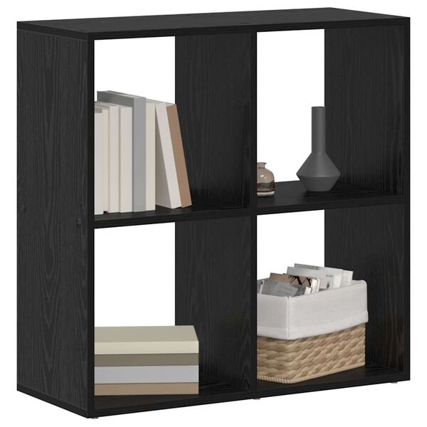 vidaXL Βιβλιοθήκη Μαύρη δρυς 69.5 x 29 x 69.5 εκ Επεξεργασμένο ξύλο