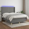 vidaXL &Kappa;&rho;&epsilon;&beta;ά&tau;&iota; Boxspring &mu;&epsilon; &Sigma;&tau;&rho;ώ&mu;&alpha; & LED &Sigma;&kappa;.&Gamma;&kappa;&rho;&iota; 140x190&epsilon;&kappa;. &Upsilon;&phi;&alpha;&sigma;&mu;ά&tau;&iota;&nu;&omicron;