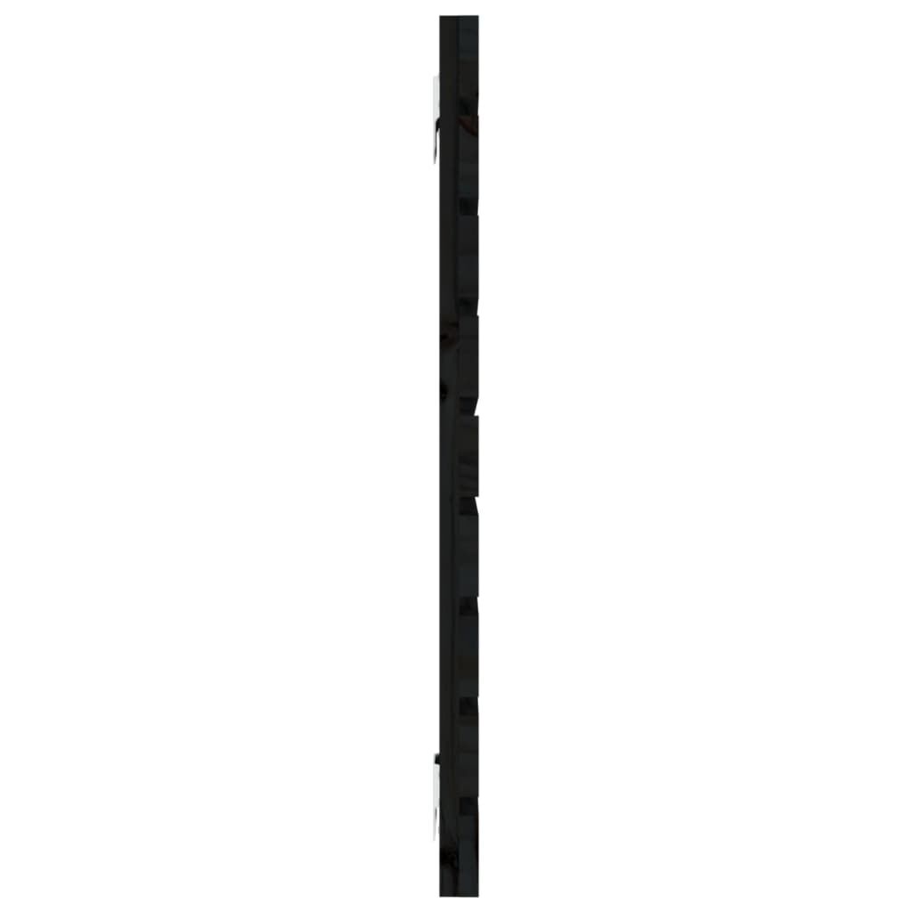 vidaXL Κεφαλάρι Τοίχου Μαύρο 156x3x63 εκ. από Μασίφ Ξύλο Πεύκου