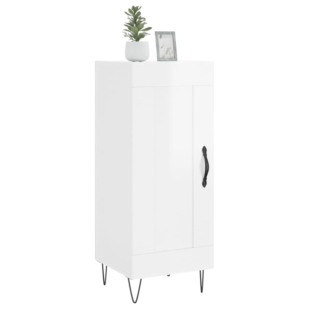 vidaXL Ντουλάπι Γυαλιστερό Λευκό 34,5x34x90 εκ. Επεξεργασμένο Ξύλο