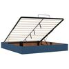 vidaXL Οθωμανικό κρεβάτι με στρώμα & LEDs Μπλε 160x200cm ύφασμα