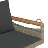 vidaXL Παγκάκι Κουνιστό Γκρι 109x62x40εκ. Συνθετικό Ρατάν με Μαξιλάρια