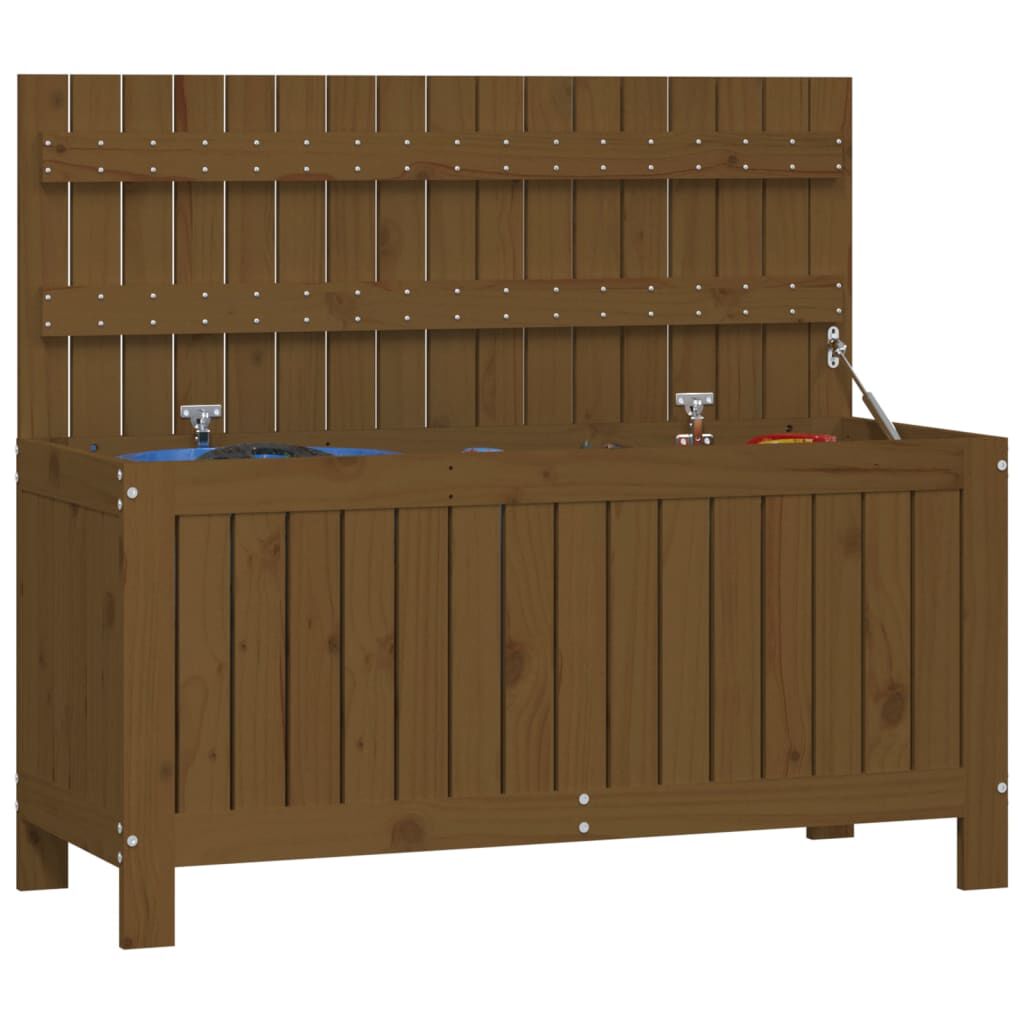 vidaXL Κουτί Αποθήκευσης Καφέ Μελί 108x42,5x54 εκ. Μασίφ Ξύλο Πεύκου