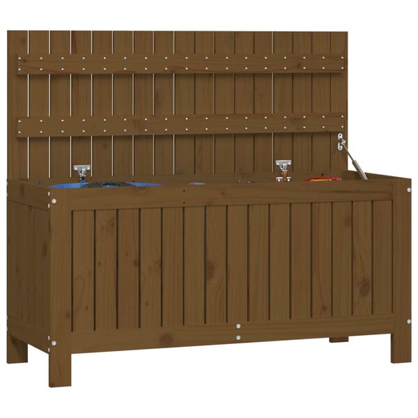 vidaXL Κουτί Αποθήκευσης Καφέ Μελί 108x42,5x54 εκ. Μασίφ Ξύλο Πεύκου