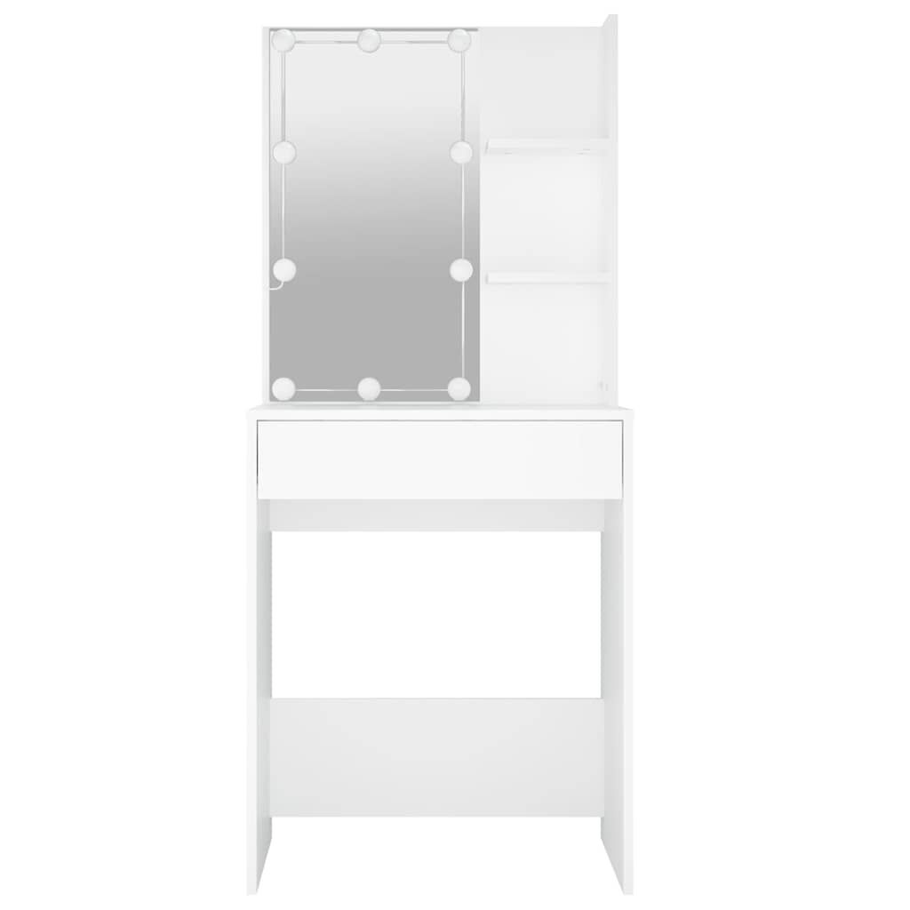 vidaXL Μπουντουάρ με LED Λευκό 60x40x140 εκ.
