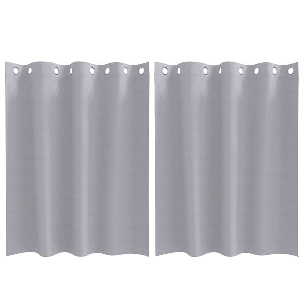 vidaXL Κουρτίνες 2 pcs Μεταλλικό Γκρι 140 x 140 cm Πολυεστέρας