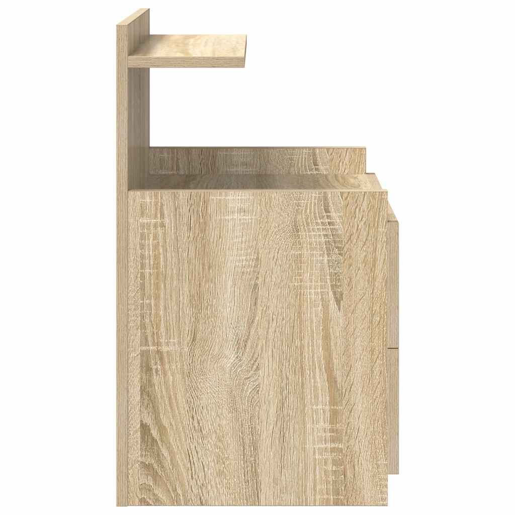 vidaXL Κομοδίνο με 2 Συρτάρια Χρώμα Sonoma Δρυς 40x36,5x62 εκ.