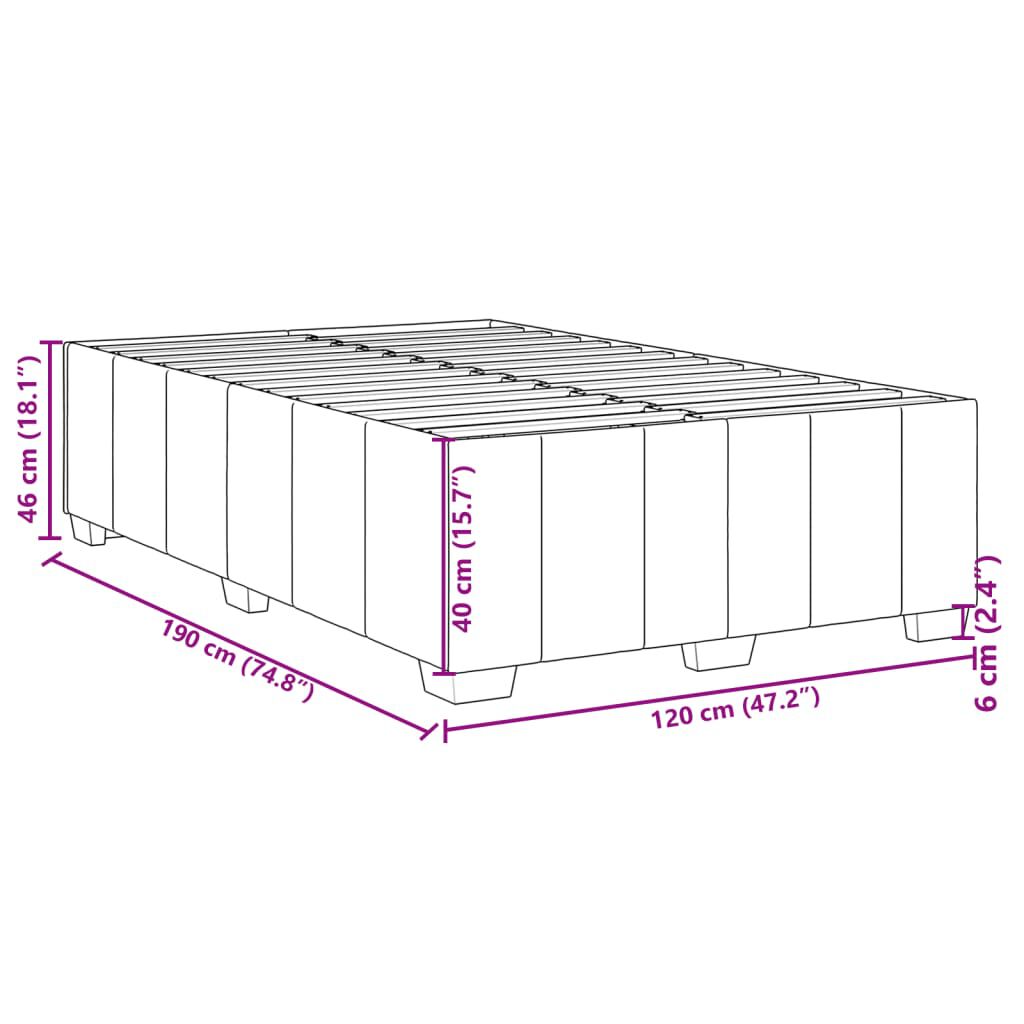 vidaXL Πλαίσιο Κρεβατιού χωρίς στρώμα Κρέμα 120x190 εκ. Υφασμάτινο