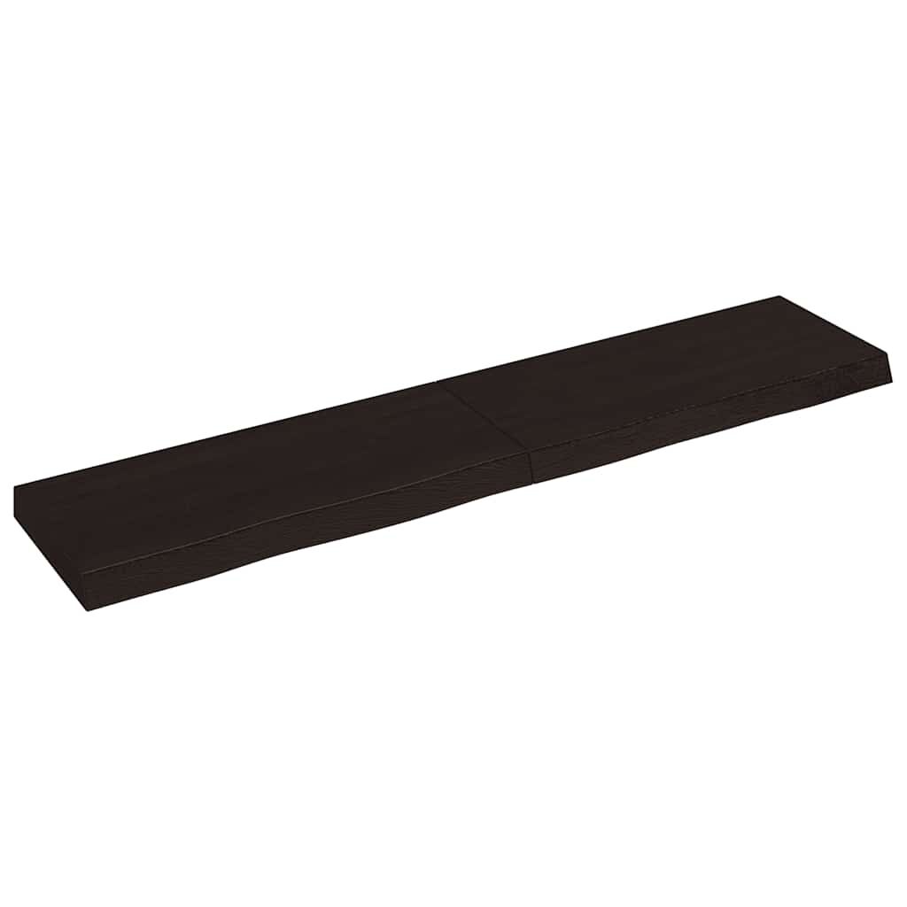 vidaXL Ράφι Τοίχου Σκούρο Καφέ 140x30x(2-6) εκ. Επεξ. Μασίφ Ξύλο Δρυός