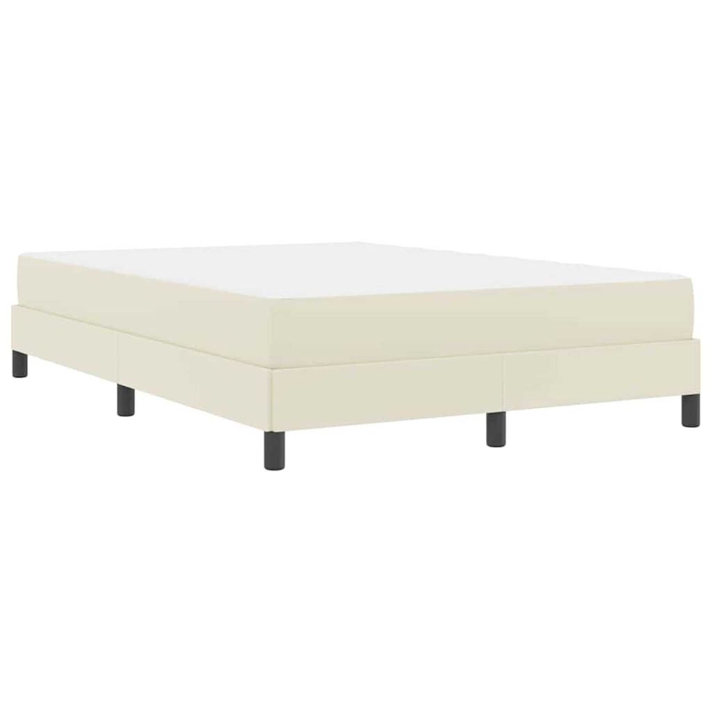 vidaXL Κρεβάτι με στρώμα Κρεμ 140 x 190 cm Τεχνητό δέρμα