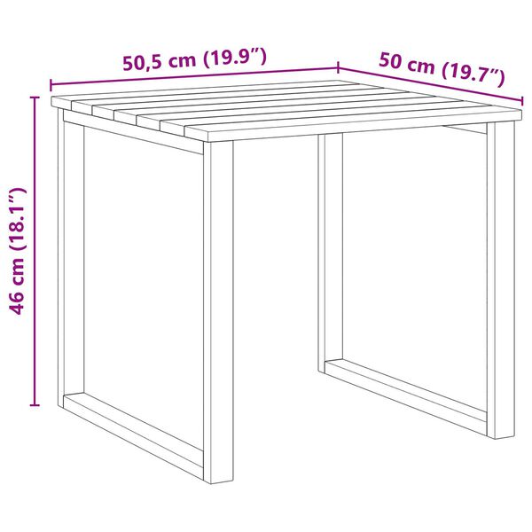 vidaXL Τραπέζι Ξαπλώστρας Καφέ 50.5 x 50 x 46 εκ.