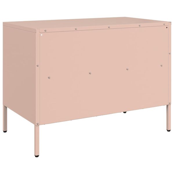vidaXL Έπιπλα Τηλεόρασης 2 τεμ. Ροζ 68x39x50,5 εκ. από Χάλυβα