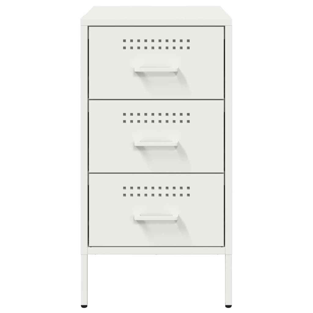 vidaXL Κομοδίνα 2 τεμ. Λευκά 36x39x68 εκ. από Χάλυβα