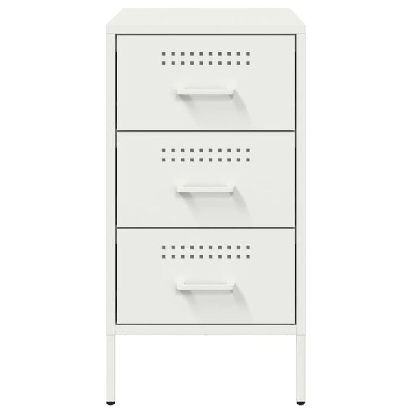 vidaXL Κομοδίνα 2 τεμ. Λευκά 36x39x68 εκ. από Χάλυβα