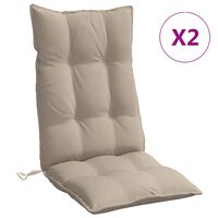 vidaXL Μαξιλάρια Καρέκλας με Πλάτη 2 τεμ. Taupe από Ύφασμα Oxford