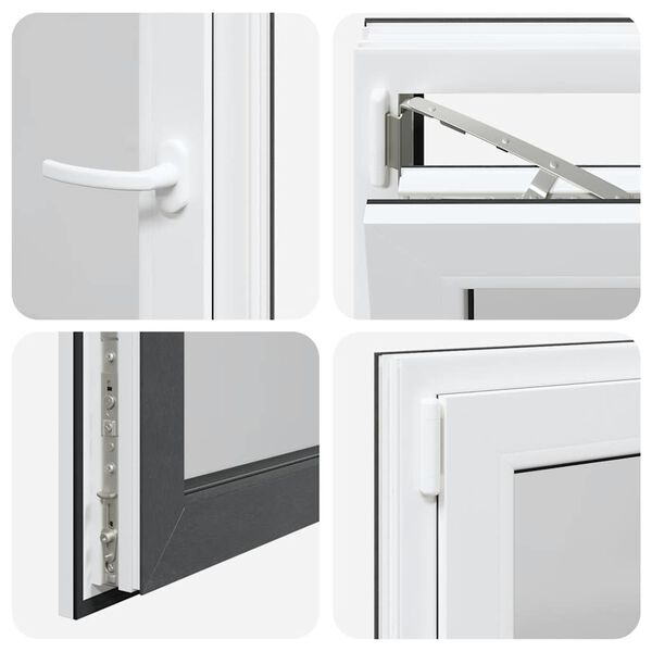 vidaXL Παράθυρο Υπογείου "RISOR" 50x75 εκ. Ανακλινόμενο & Περιστρεφόμενο DIN Αριστερό Ανθρακί