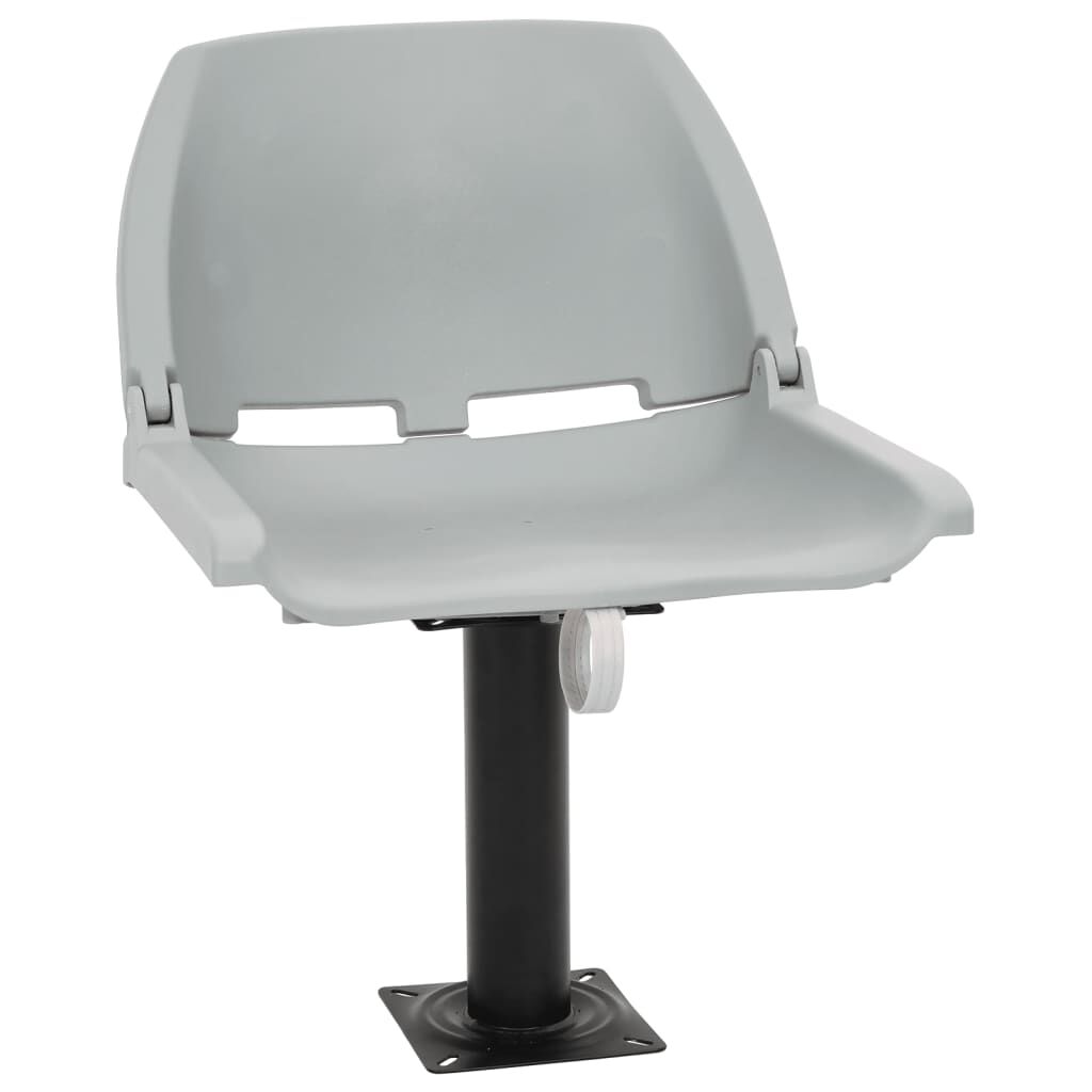 vidaXL Κάθισμα Σκάφους Πτυσσόμ. 2 τεμ. Γκρι 48x51x41 εκ Χωρίς Μαξιλάρι