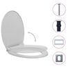 vidaXL Κάλυμμα Λεκάνης με Soft Close &amp; Quick Release Οβάλ Ανοιχτό Γκρι