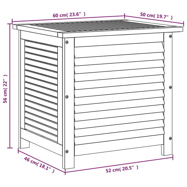 vidaXL Μπαούλο Αποθήκευσης Κήπου 60x50x56 εκ. από Μασίφ Ξύλο Ακακίας