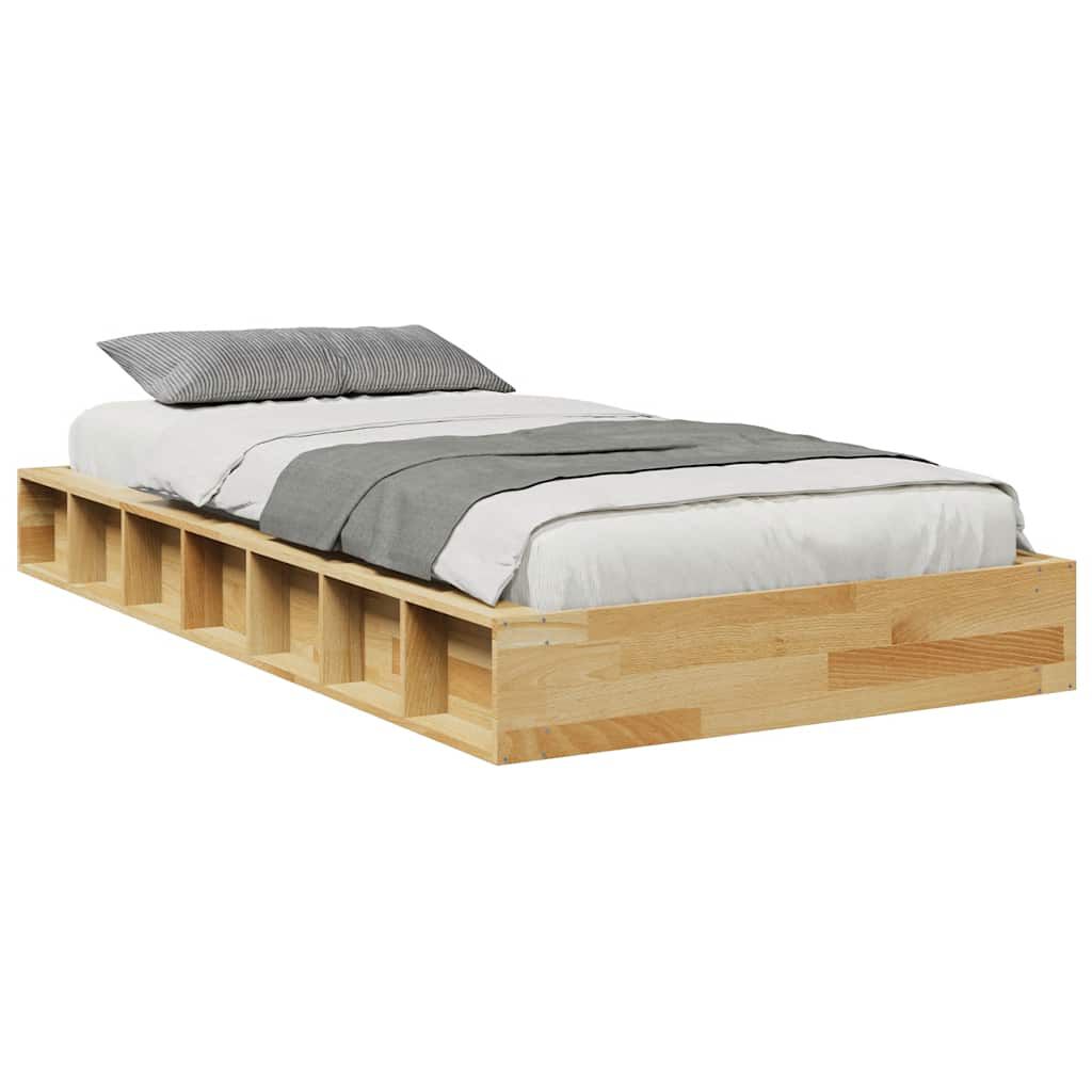 vidaXL Πλαίσιο κρεβατιού χωρίς στρώμα 80x200 cm μασίφ ξύλο δρυς