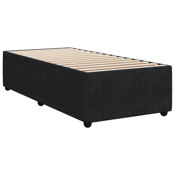 vidaXL Κρεβάτι Boxspring με Στρώμα Μαύρο 90x200 εκ. Βελούδινο